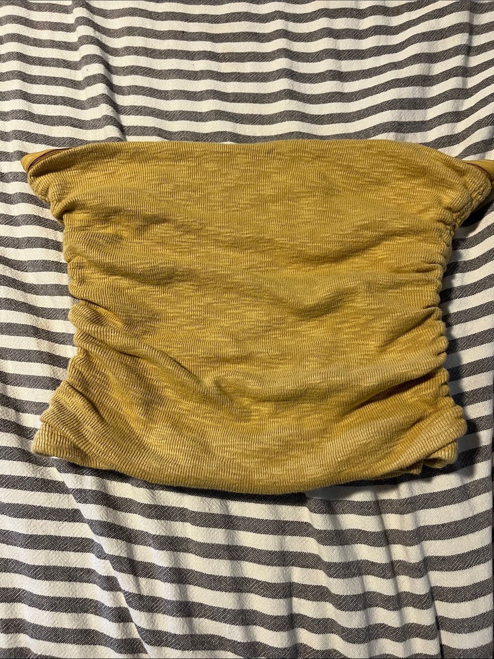 Free People Mustard Yellow Ribbed Strapless Tube Top